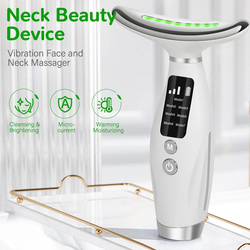 Face and Neck Vibration Massage Device for Personal Skincare - Home Use Beauty Tool