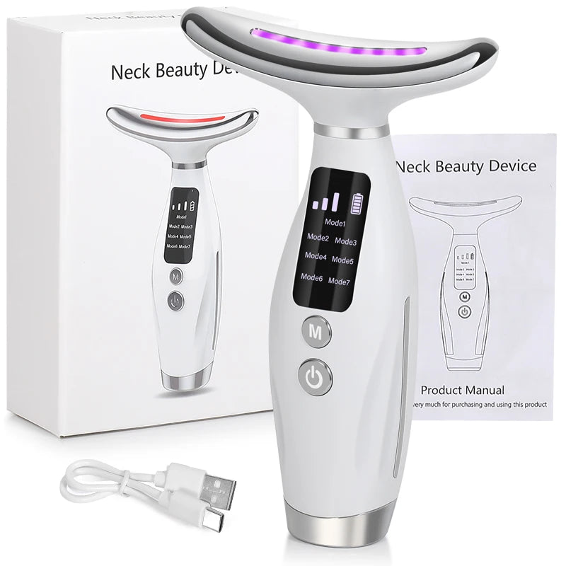 Face and Neck Vibration Massage Device for Personal Skincare - Home Use Beauty Tool