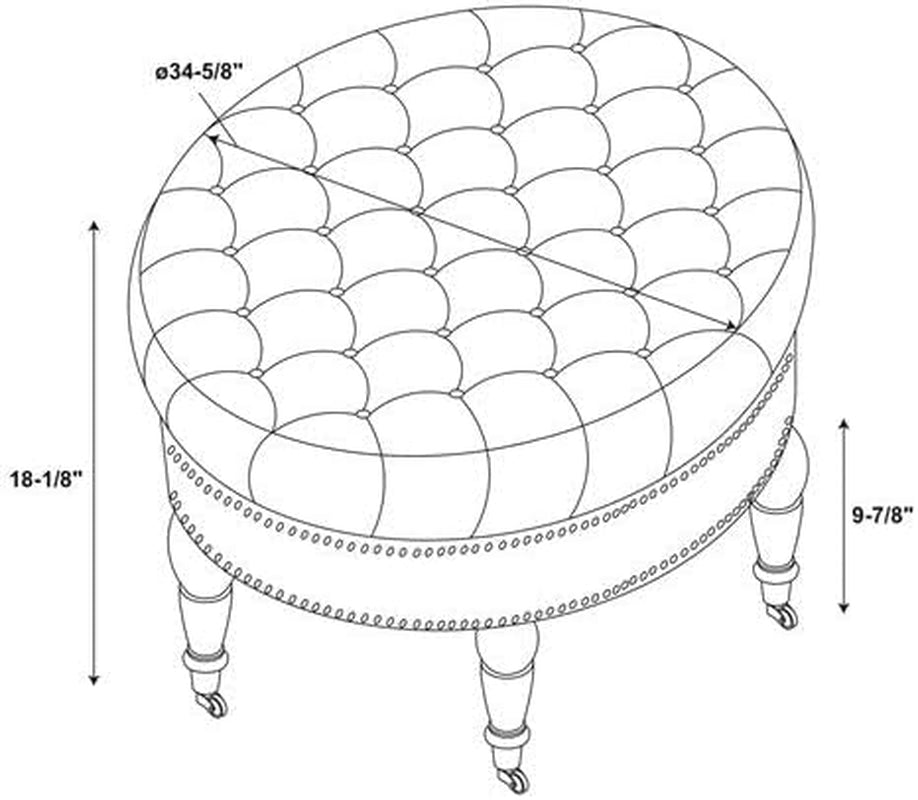 Round Ottoman in Natural