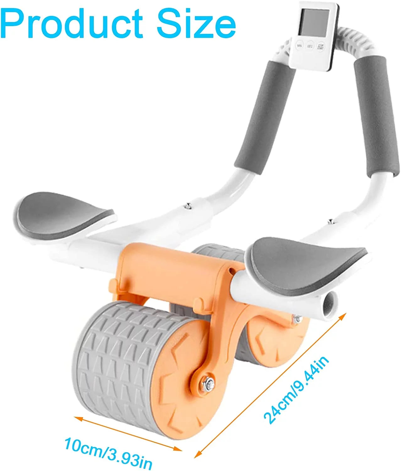 Abdominal Exercise Roller with Timer and Elbow Support for Core Strength Training