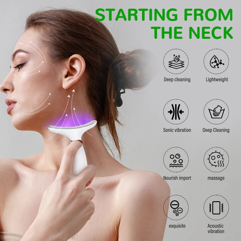 Face and Neck Vibration Massage Device for Personal Skincare - Home Use Beauty Tool