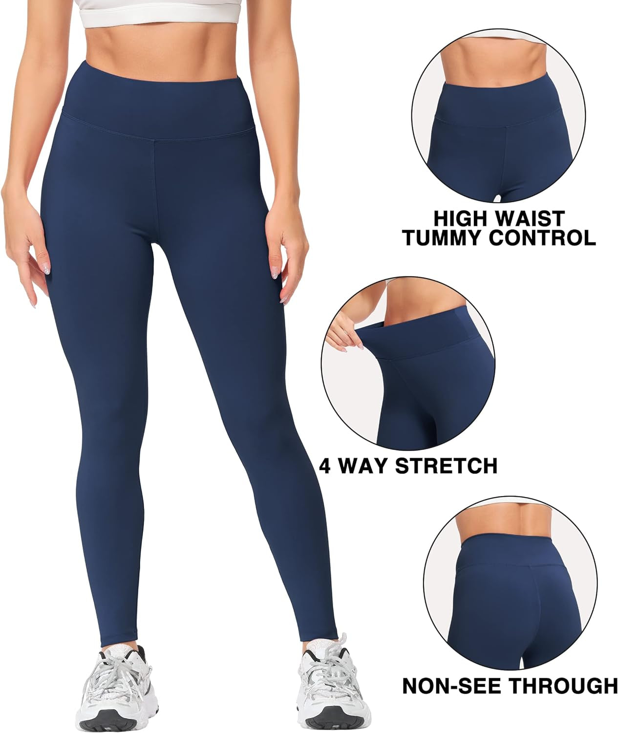 High Waisted Leggings for Women Ultra Soft Stretch Opaque Slim Yoga Leggings One Size & plus Size